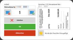 Favoritenkennzeichnung über Warenkorbposition