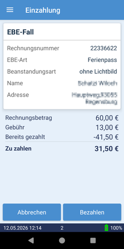 EBE-Echzeit-Einzahlung Übersicht